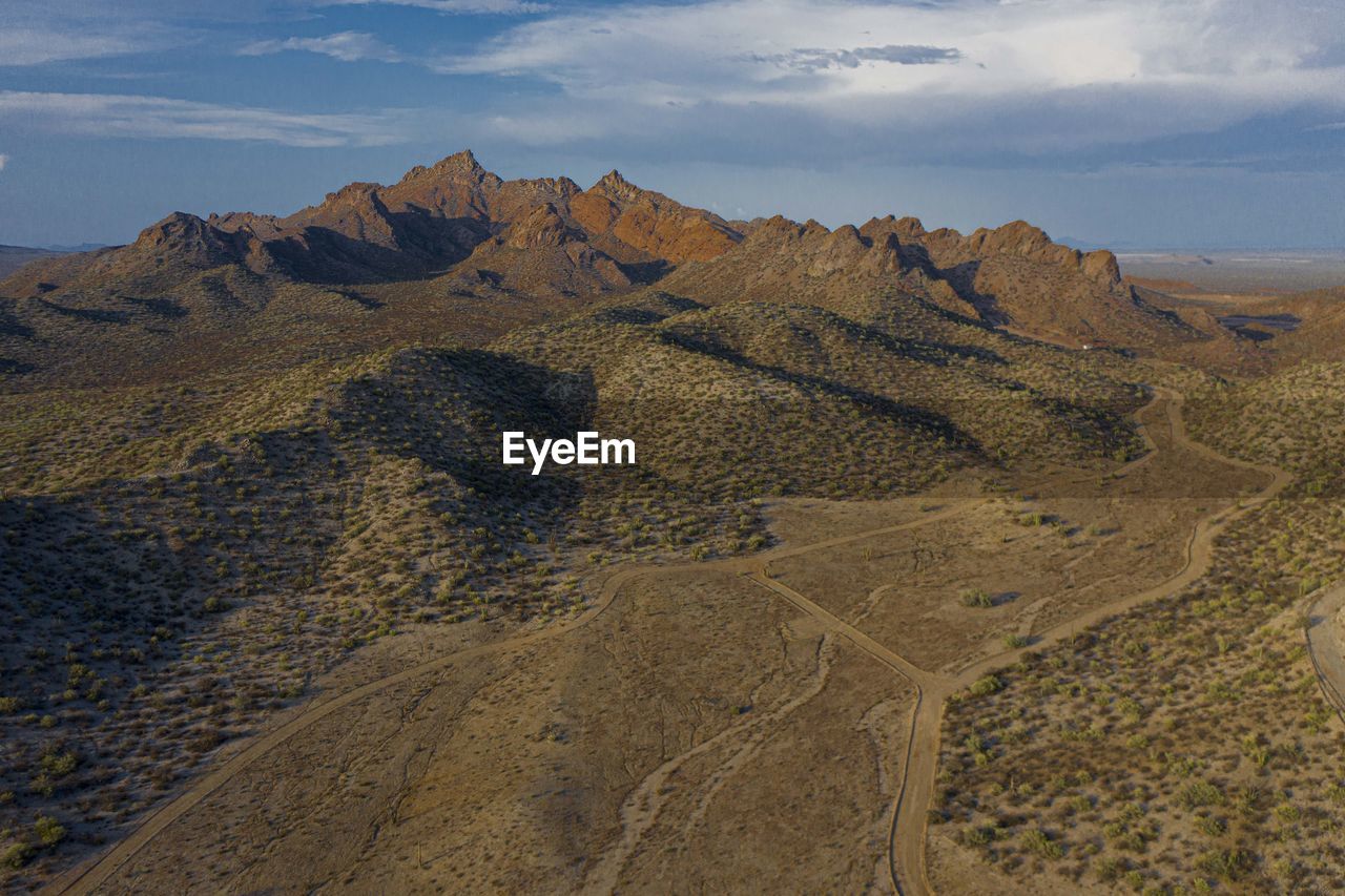 Scenic view of desert against sky