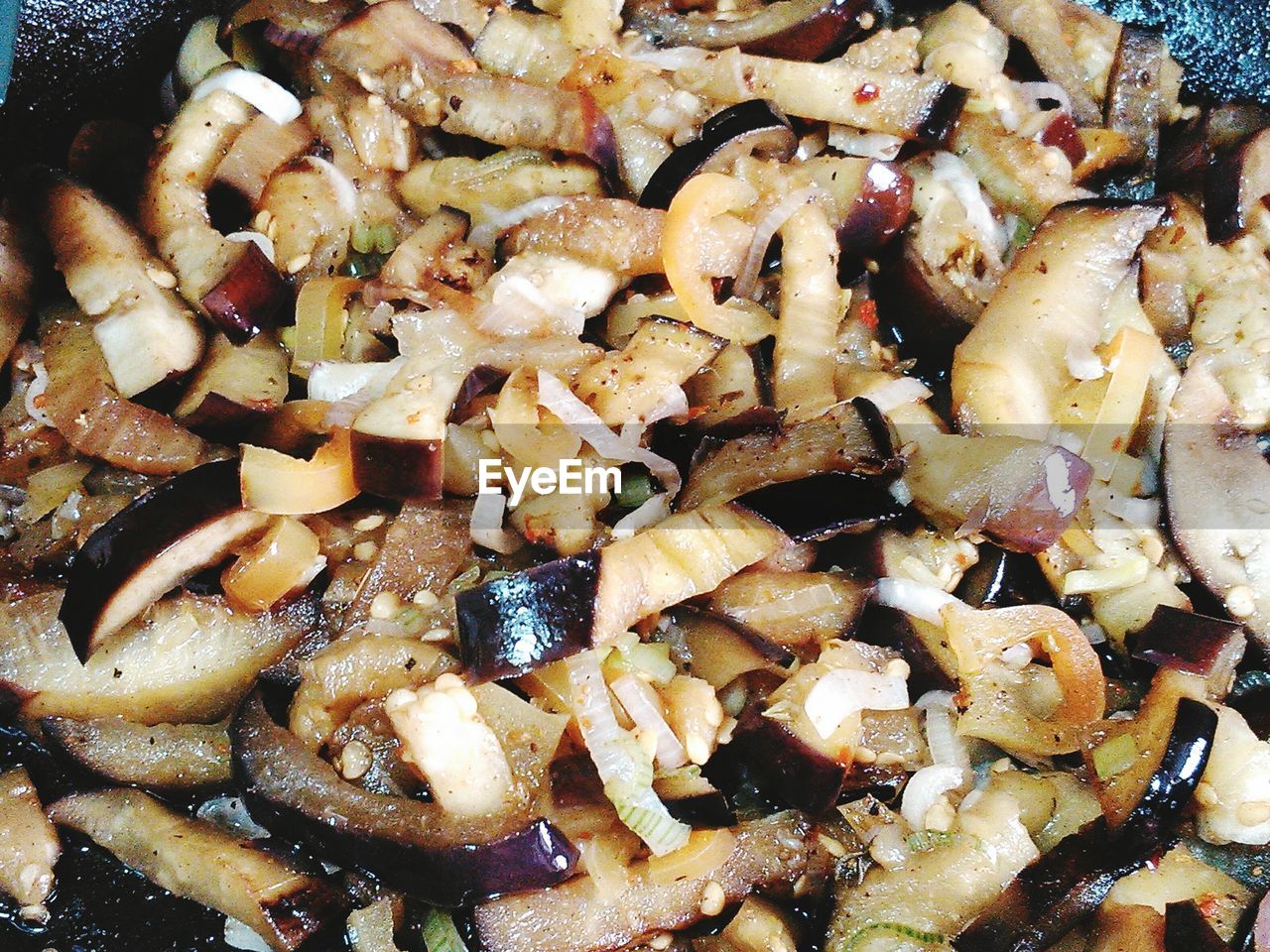 Close-up of caponata in plate