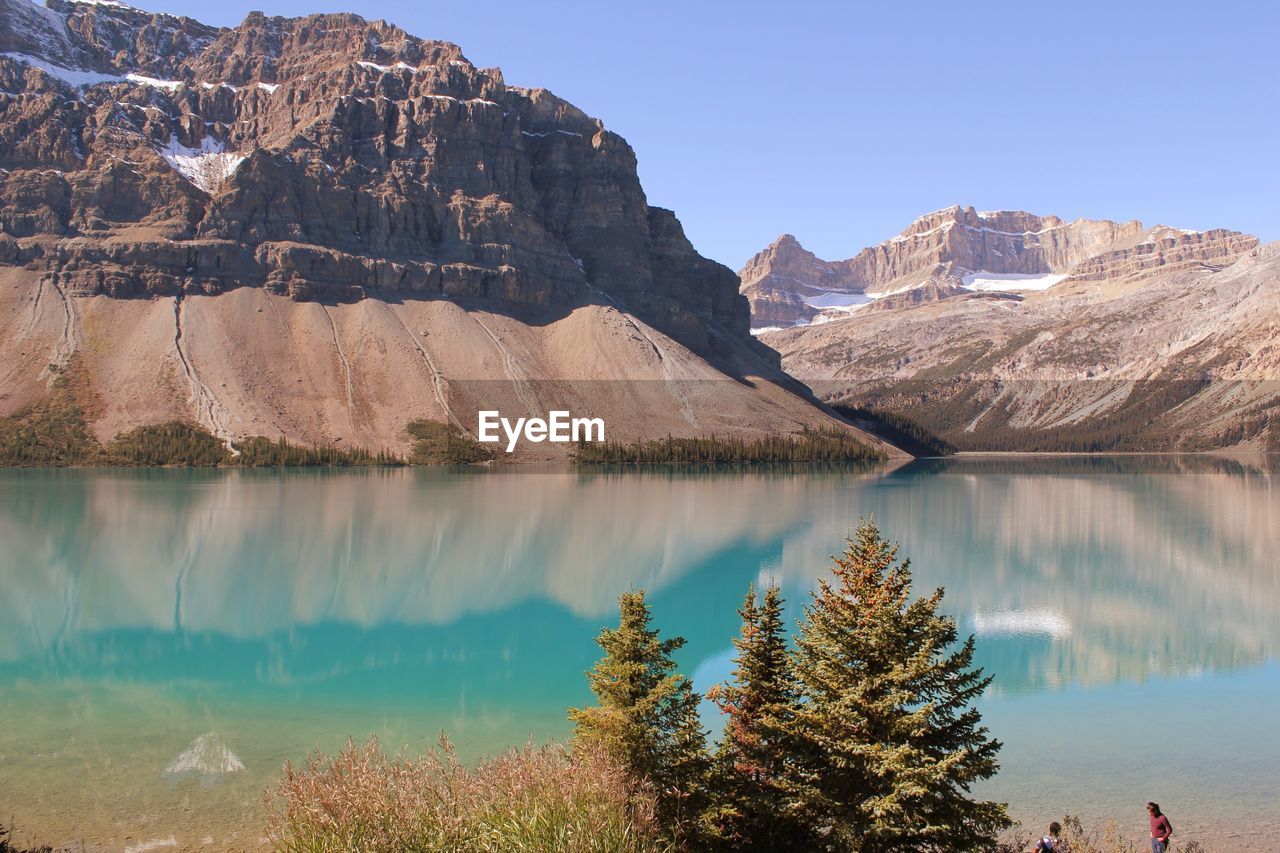 SCENIC VIEW OF LAKE BY MOUNTAINS