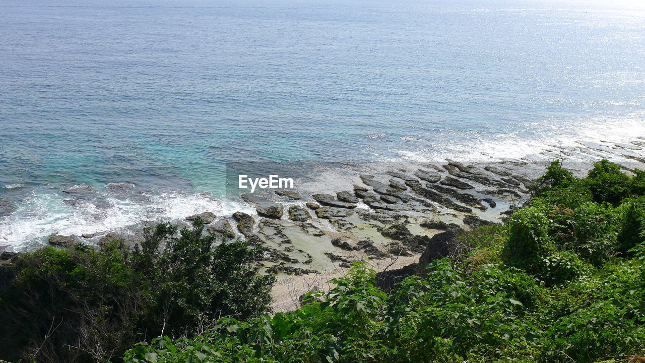 High angle view of beach