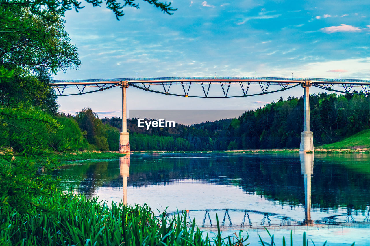 White rose pedestrian bridge over river of nemunas -baltosios rozes tiltas