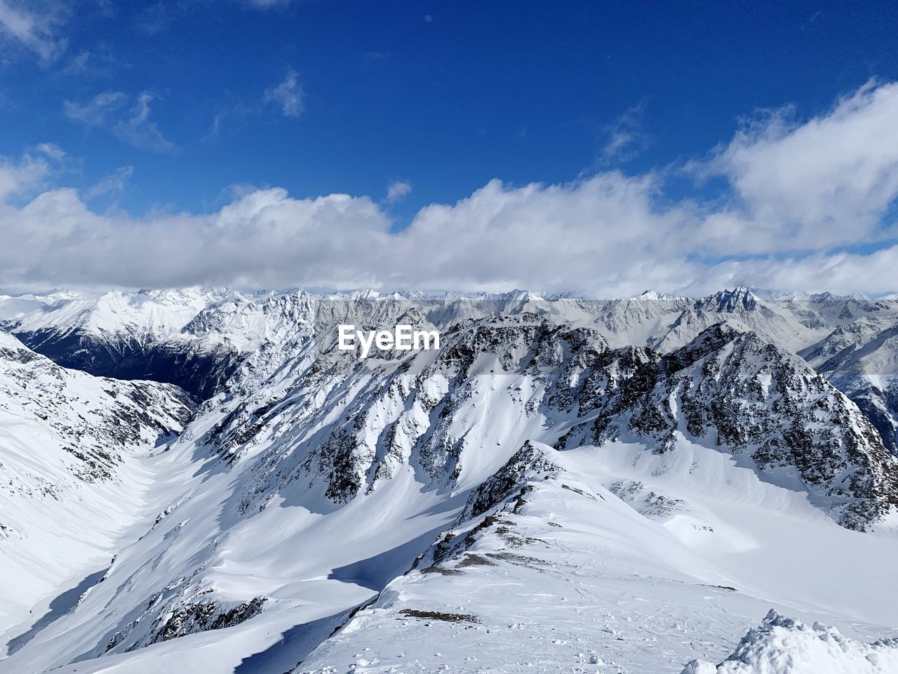 Panorama view over the mountains, the alps