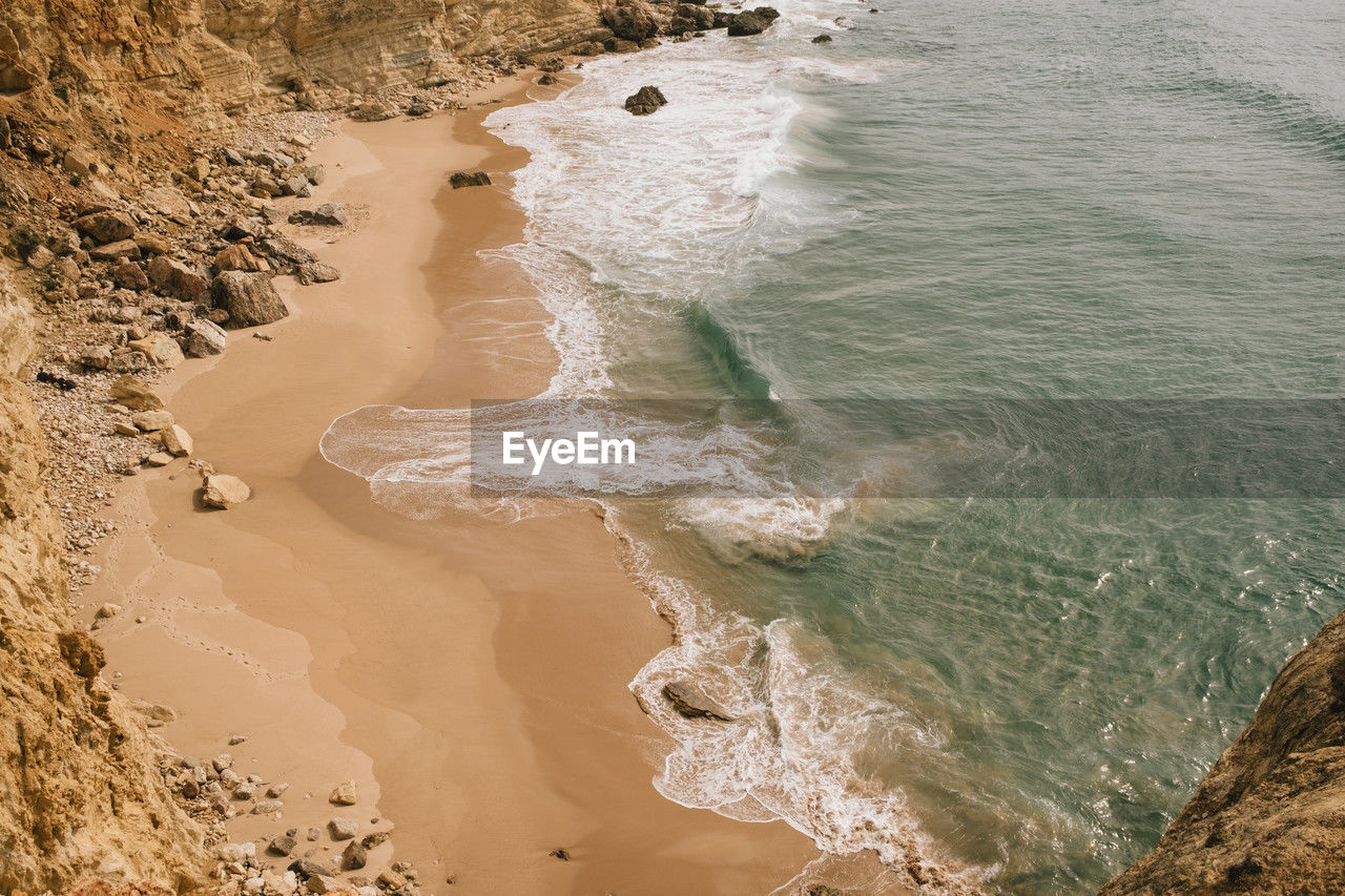 High angle view of beach