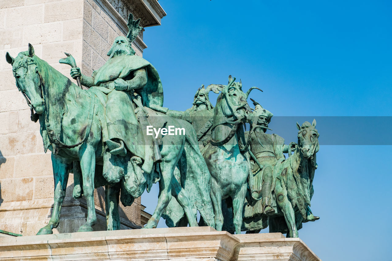 Heroes square in budapest, hungary