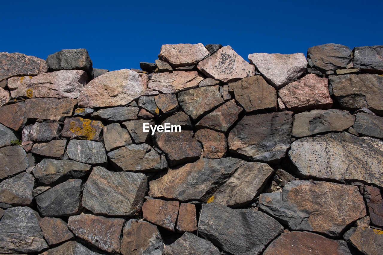 BRICK WALL AGAINST CLEAR SKY