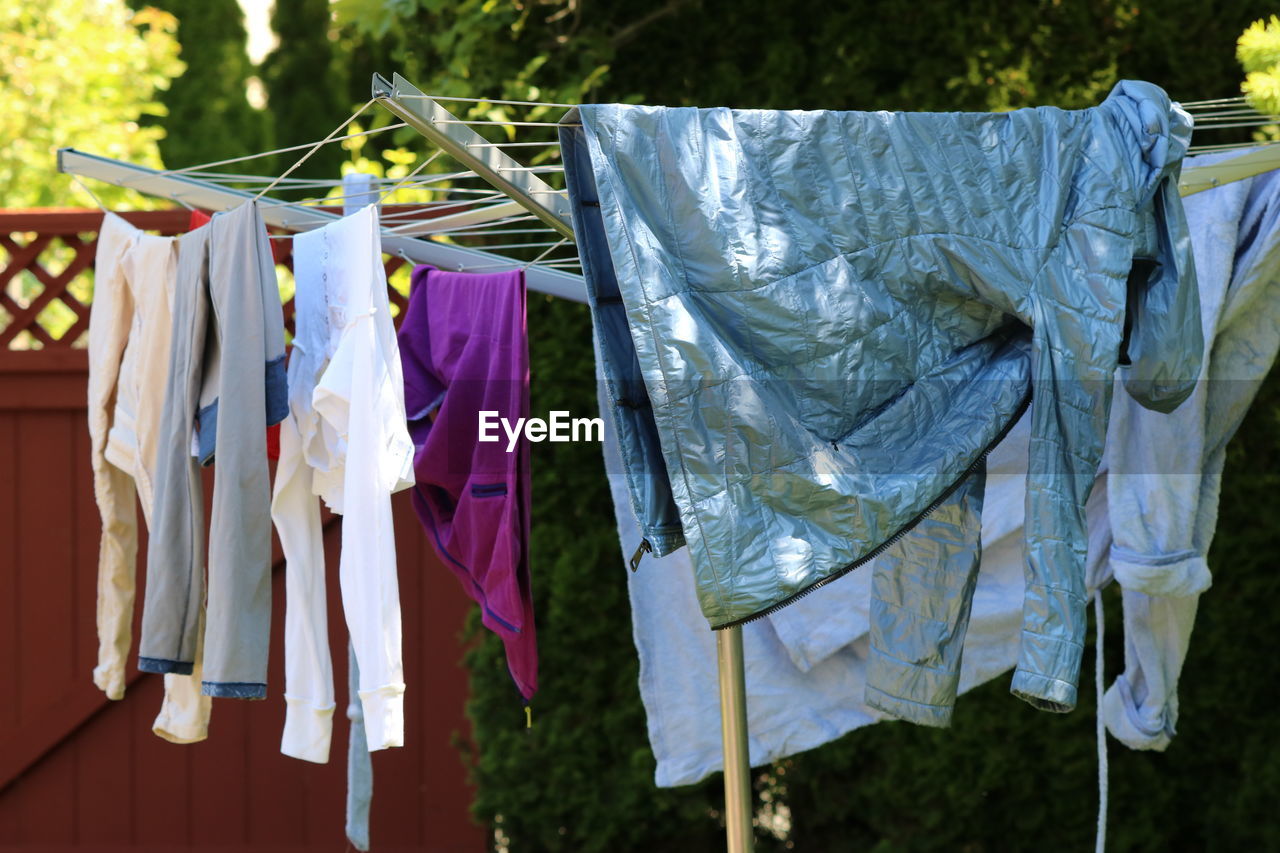 Clothes drying on clothesline