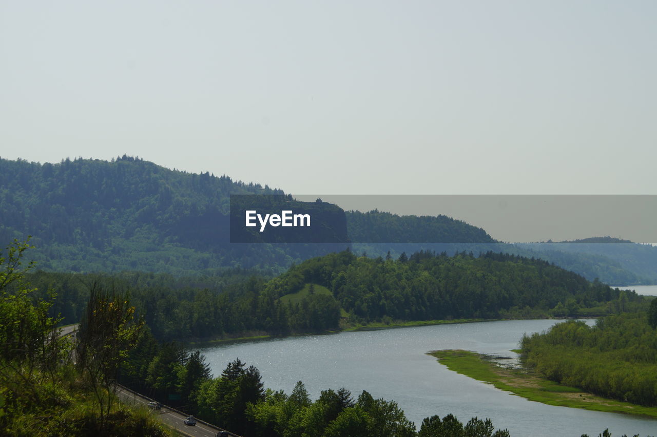 SCENIC VIEW OF RIVER AGAINST CLEAR SKY