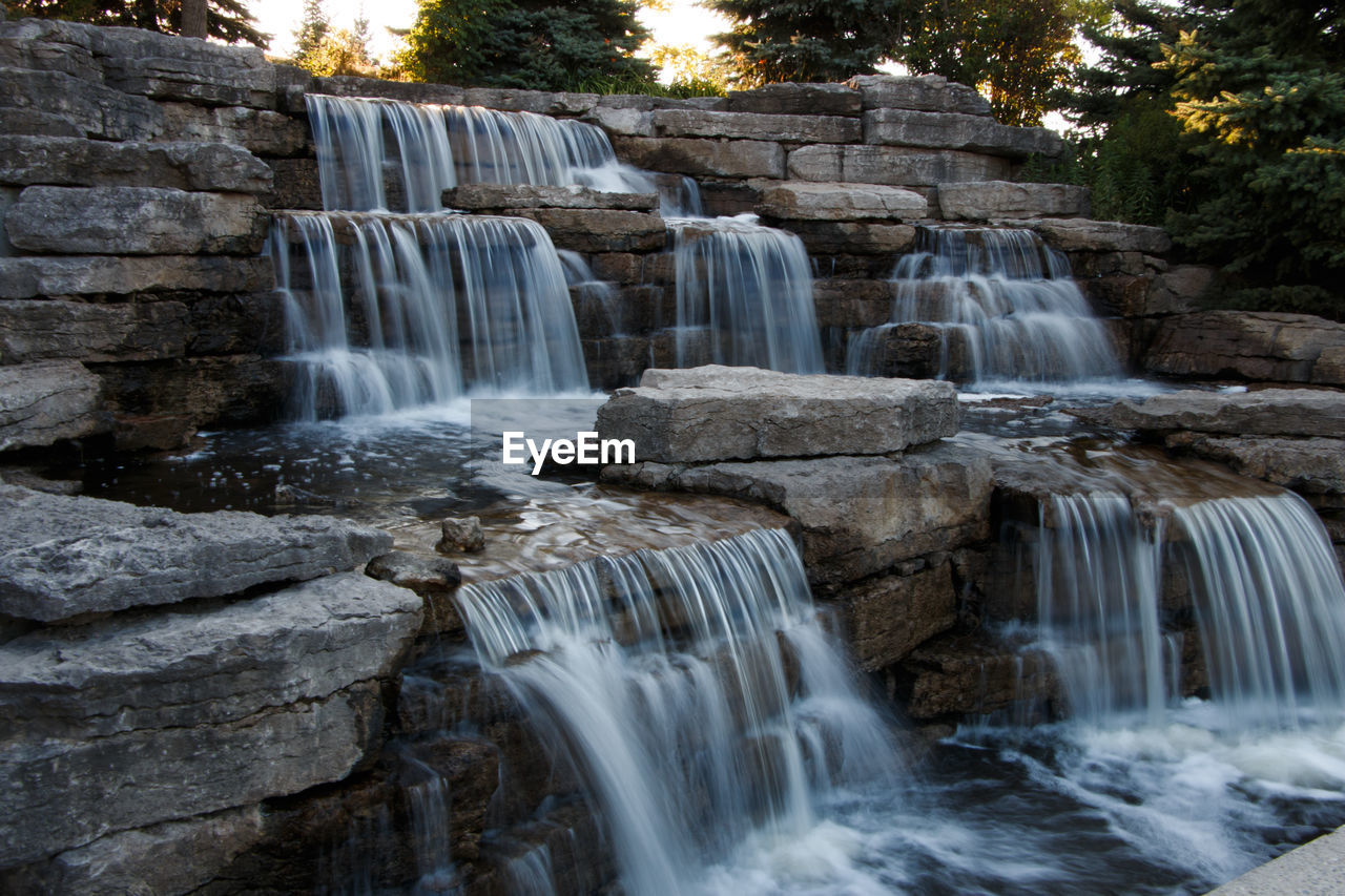 Scenic view of waterfall