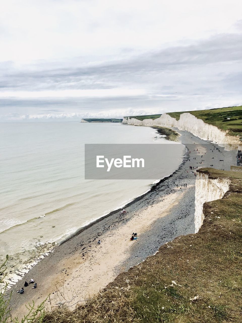 High angle view of beach against sky