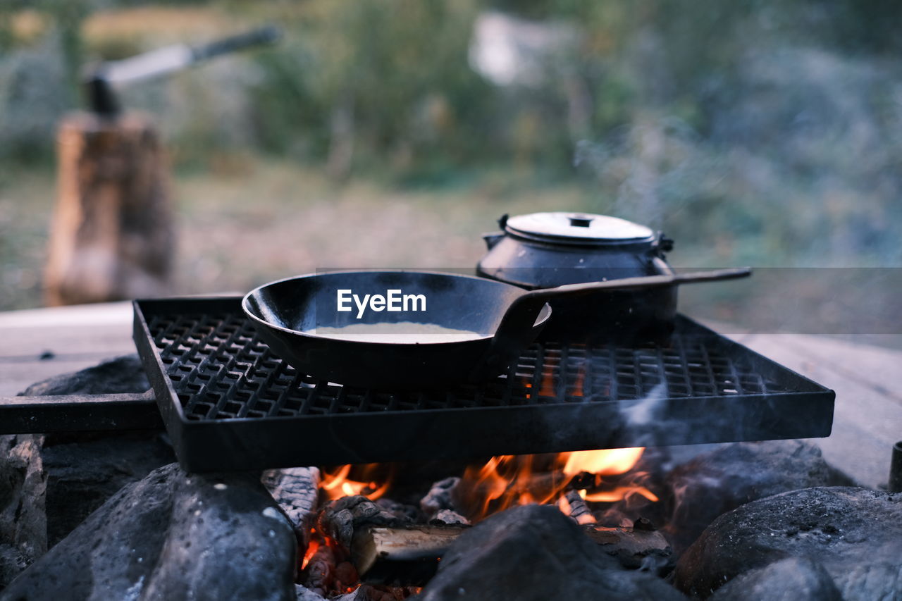 Fire hydrant on barbecue grill