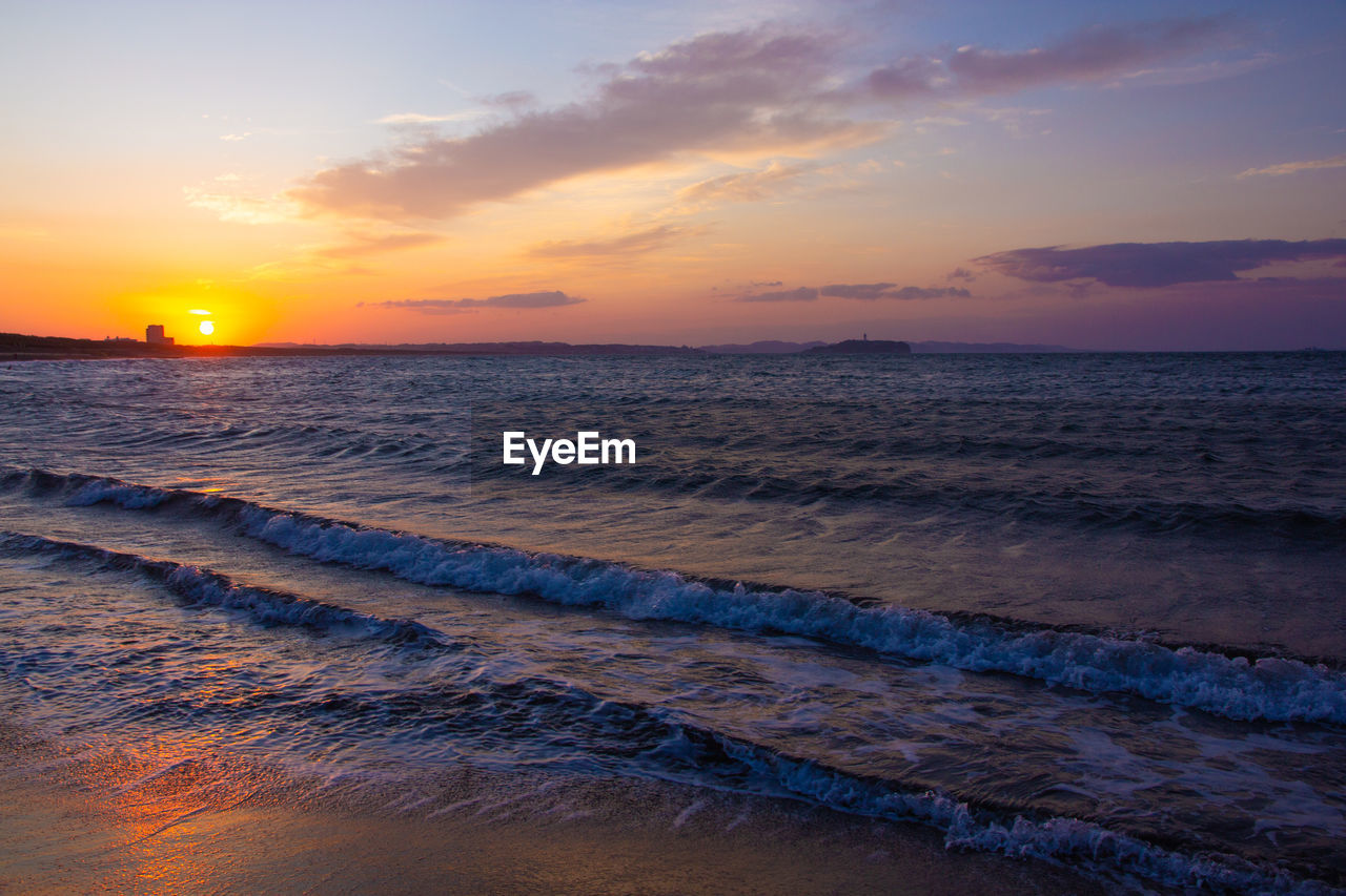 SCENIC VIEW OF SEA DURING SUNSET