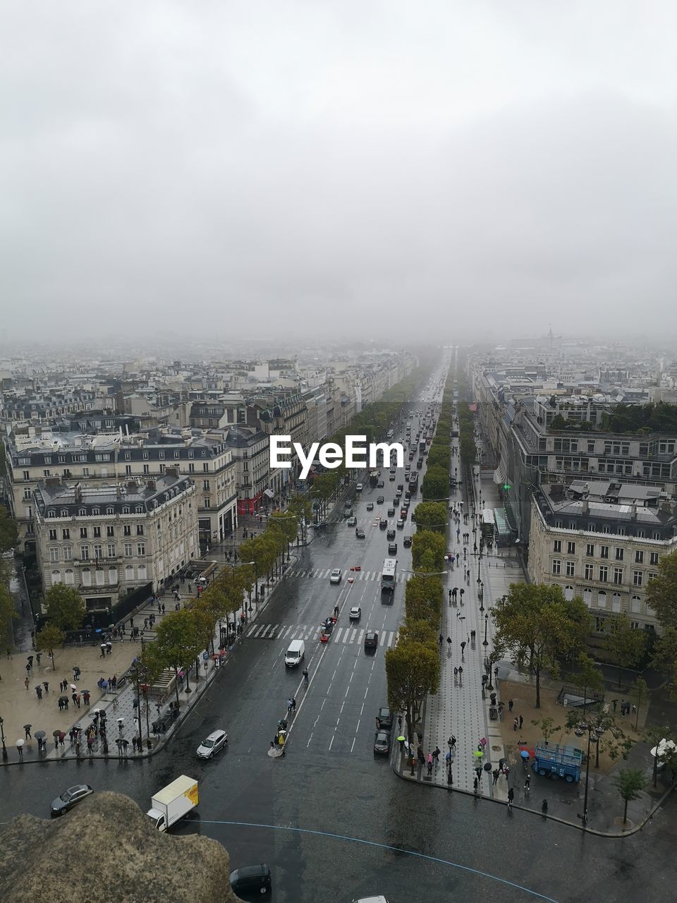 High angle view of cityscape against sky