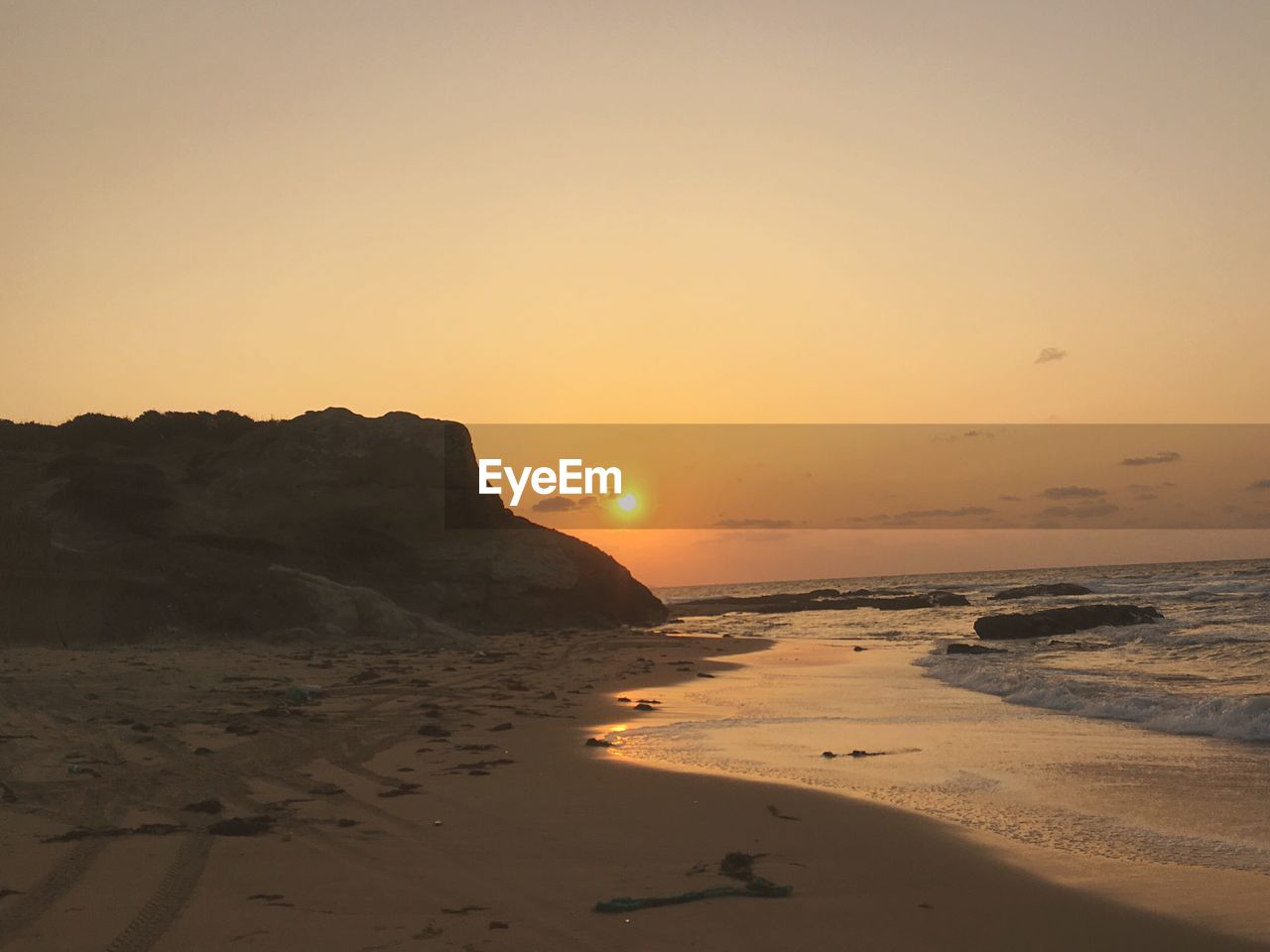 Scenic view of sea during sunset