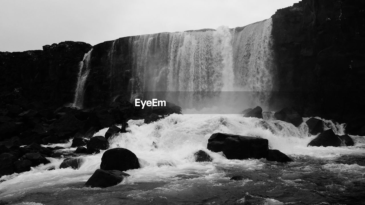 Scenic view of waterfall