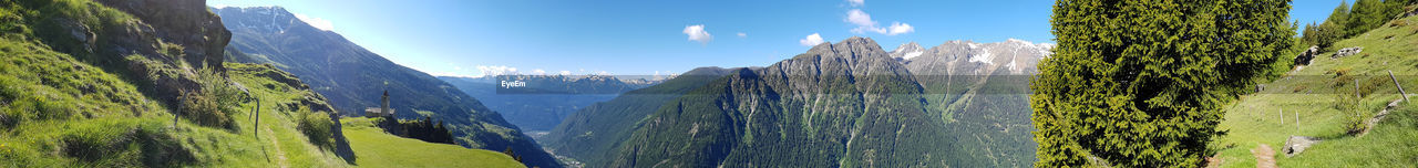 PANORAMIC SHOT OF TREES ON LAND AGAINST SKY