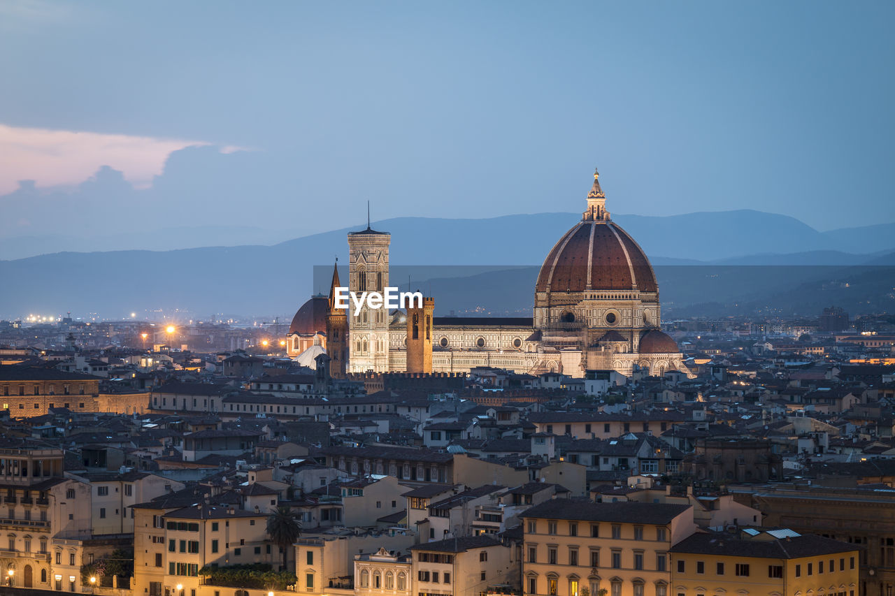 High angle view of santa maria del fiore against sky, florence, italy