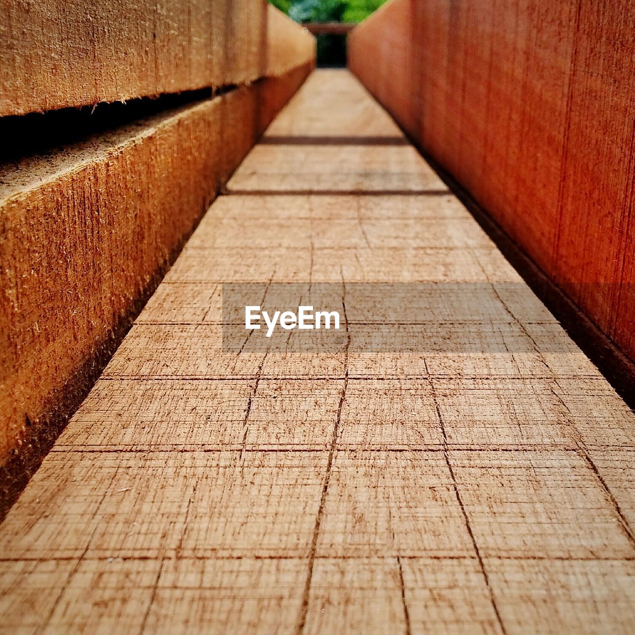 Close-up of wooden bench