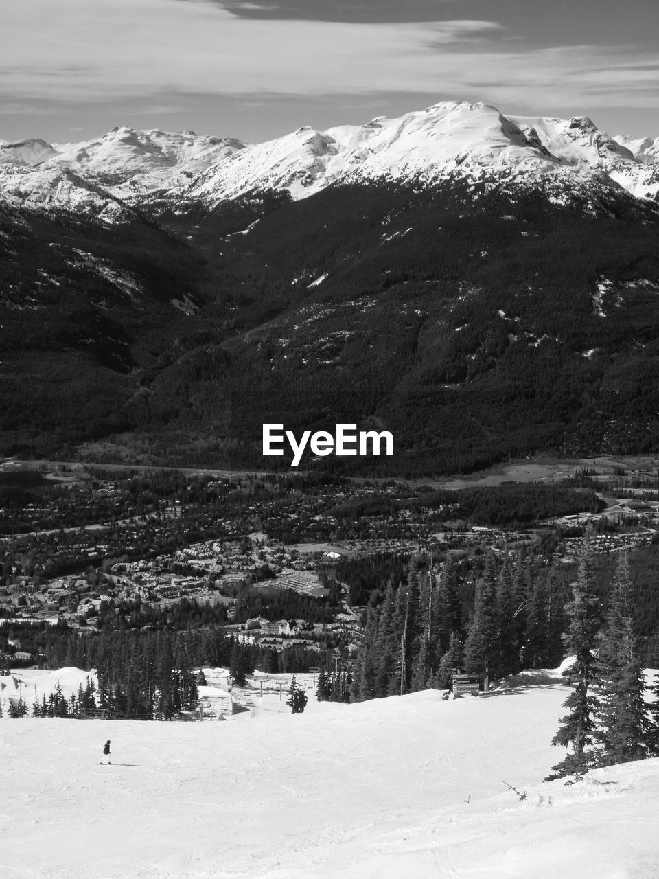 Scenic view of snow covered field