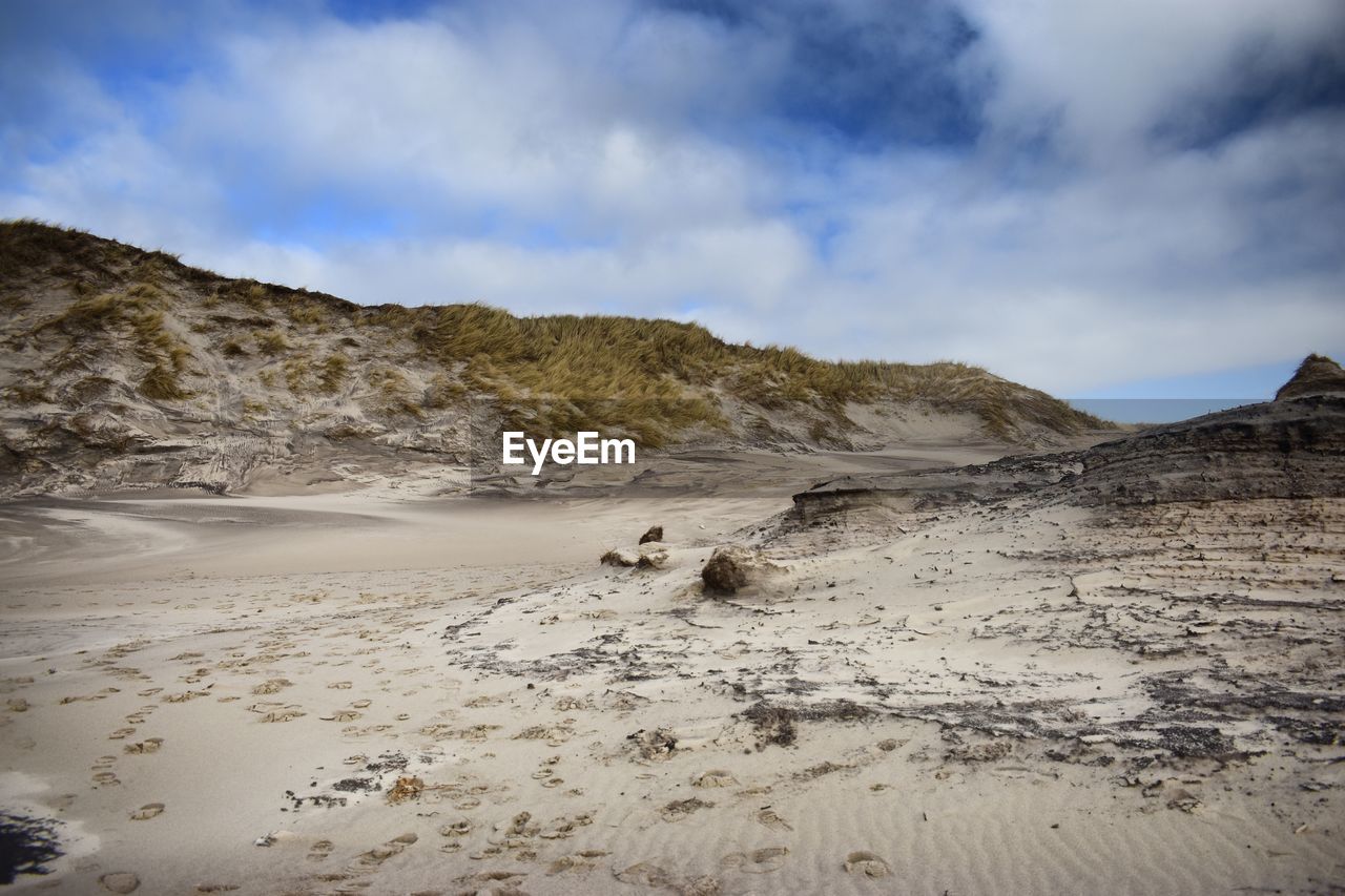 Scenic view of beach against sky