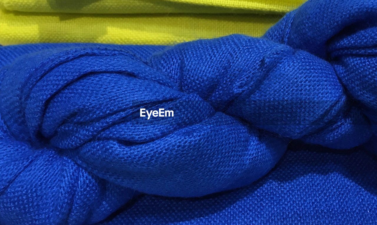 Close-up of blue fabric