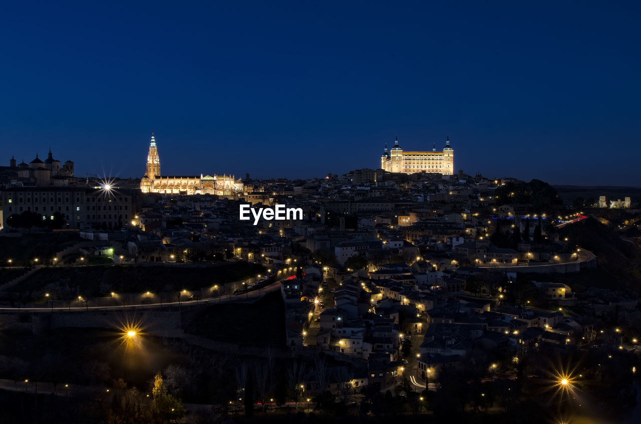 Illuminated city at night