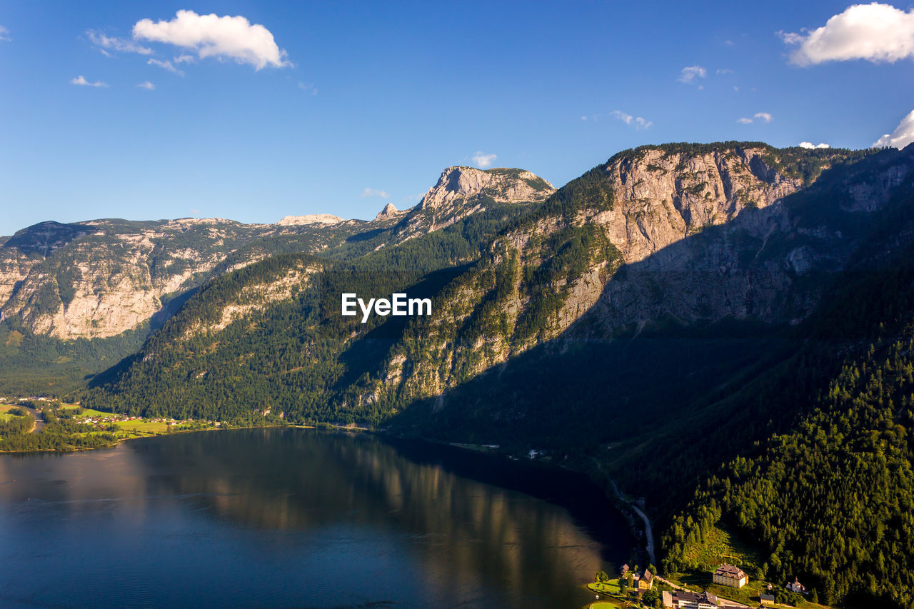 Scenic view of mountain range against sky