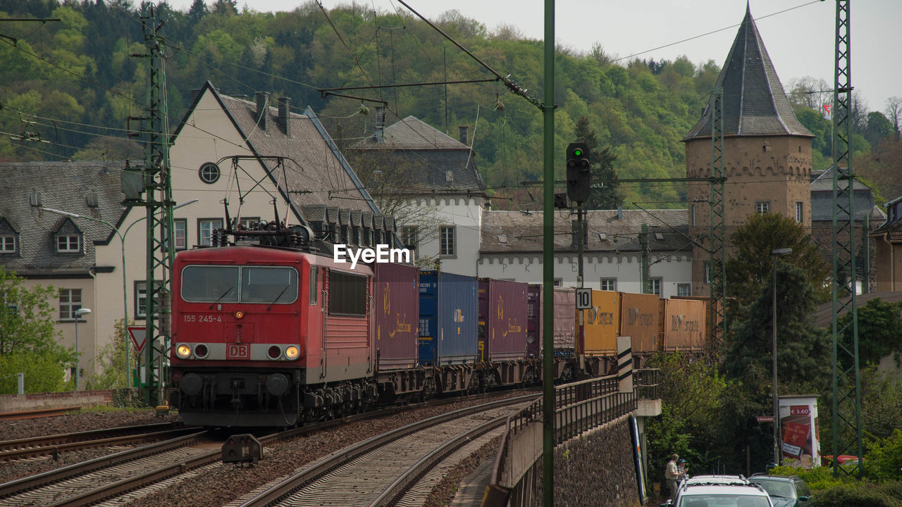 TRAIN ON RAILROAD TRACKS