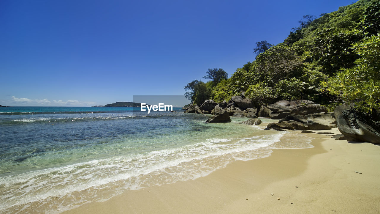 VIEW OF BEACH AGAINST CLEAR SKY