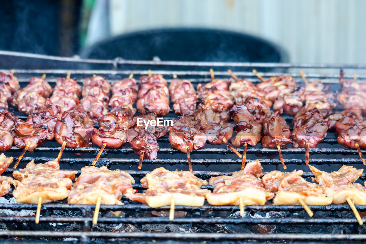 MEAT ON BARBECUE GRILL