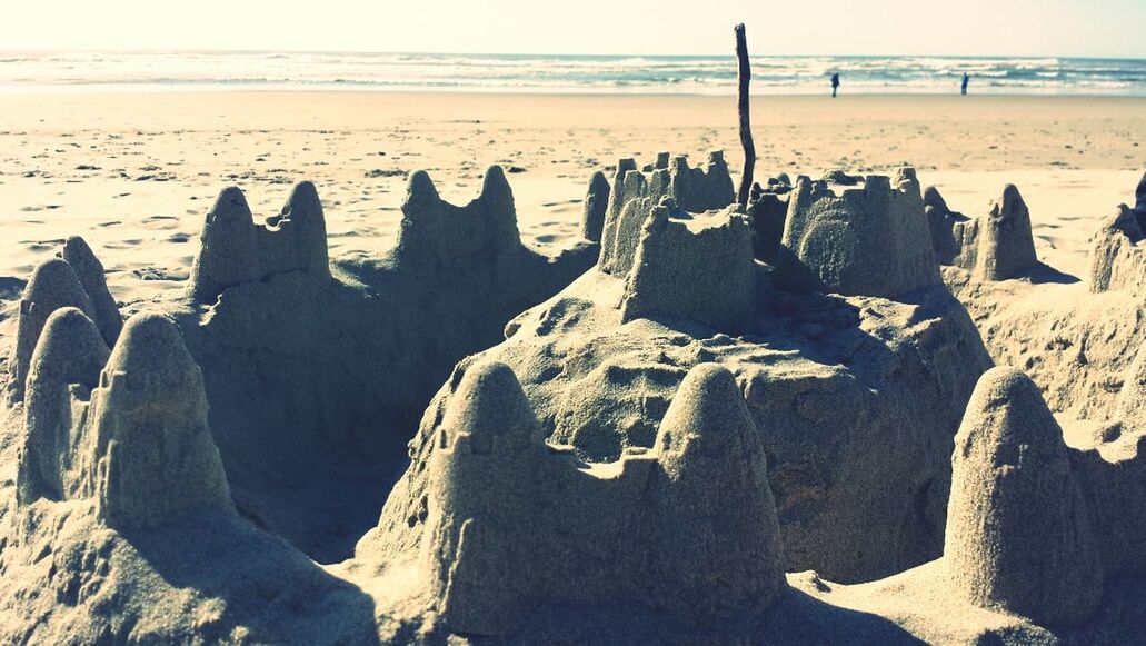 Sandcastle on beach
