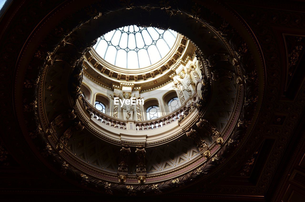 Low angle view of ceiling of museum