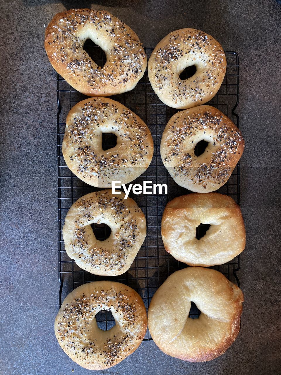 Bagels fresh out of oven