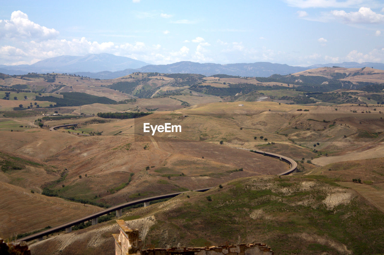 High angle view of mountains