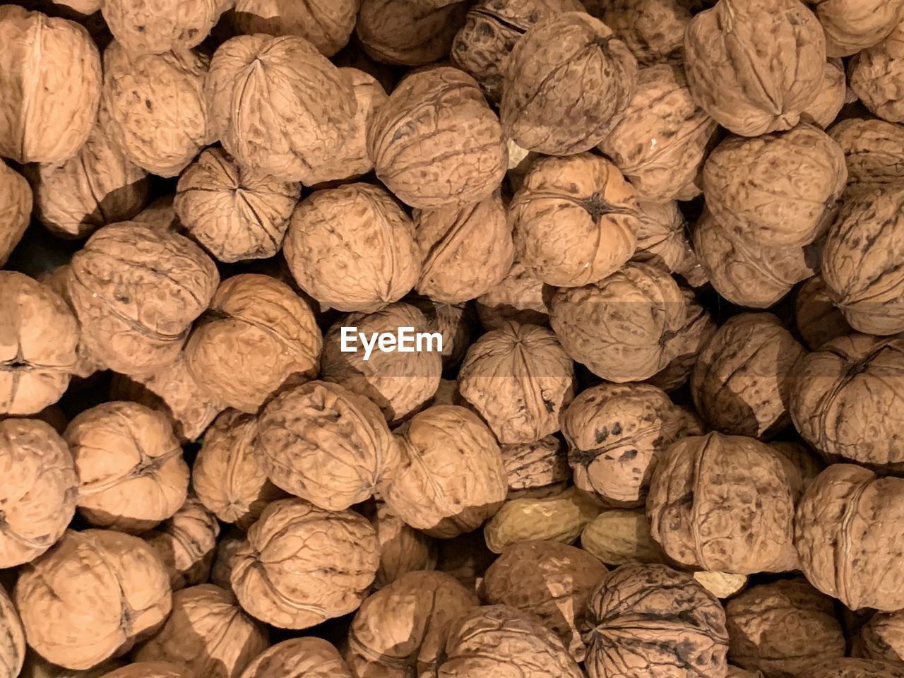 Full frame shot of walnuts