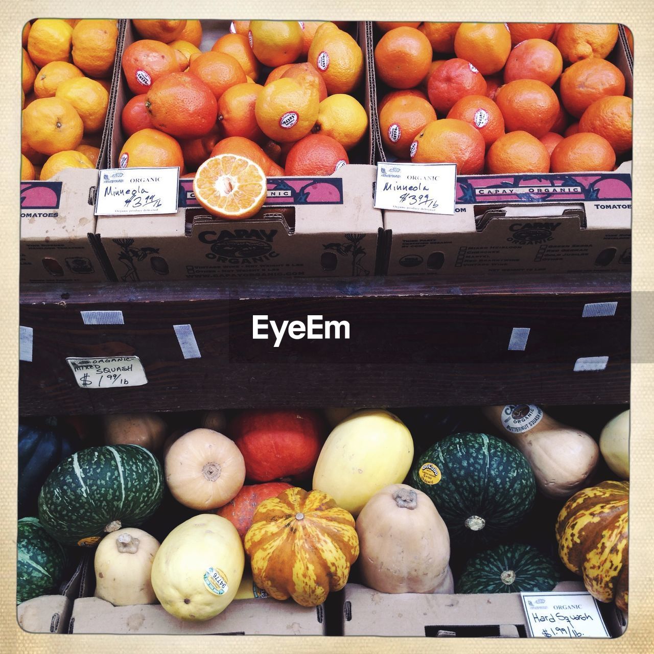 HIGH ANGLE VIEW OF FRUITS FOR SALE AT MARKET