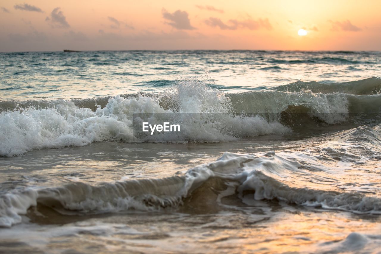 SCENIC VIEW OF SEA DURING SUNSET