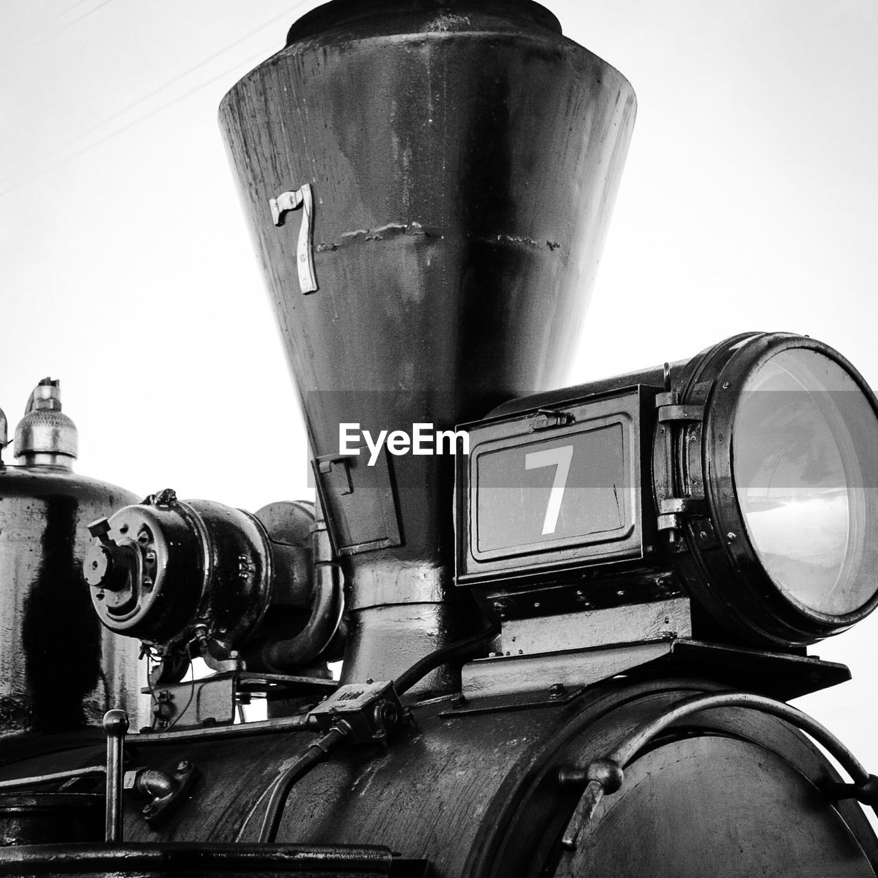 Close up of old steam engine