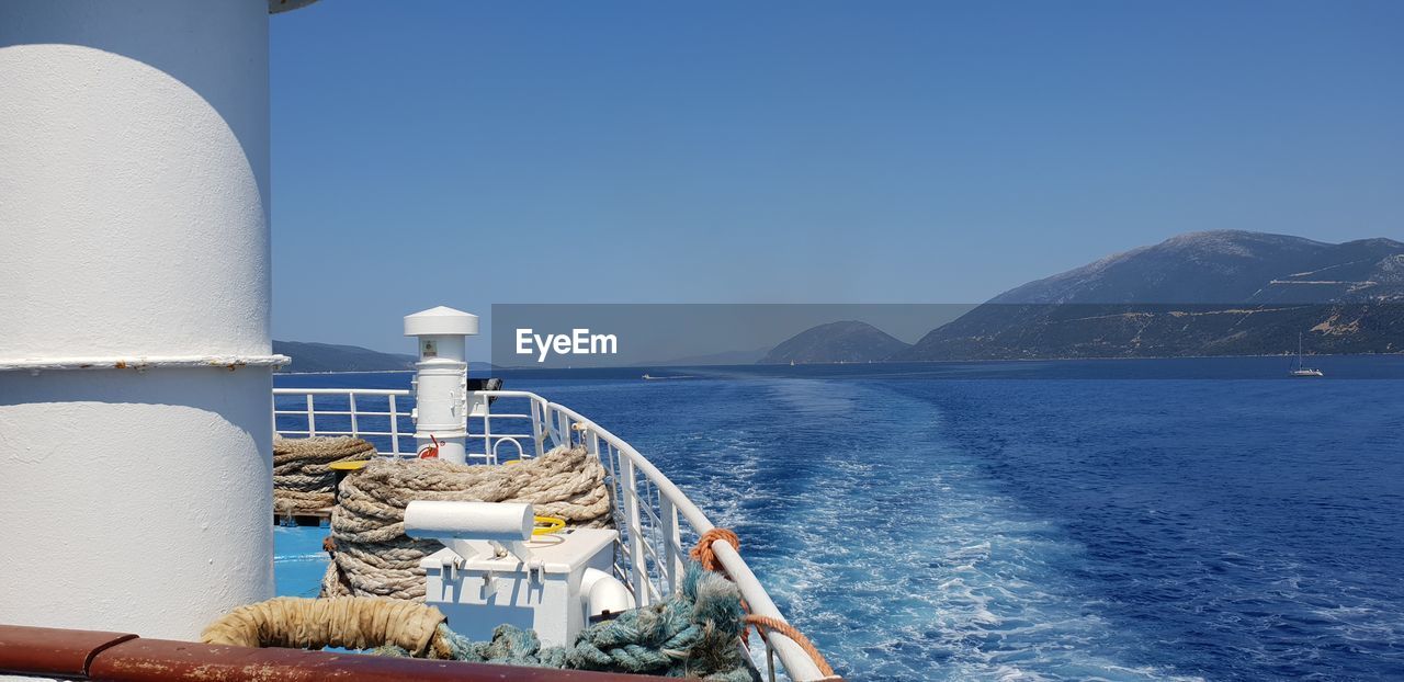 PANORAMIC VIEW OF SEA AGAINST CLEAR SKY