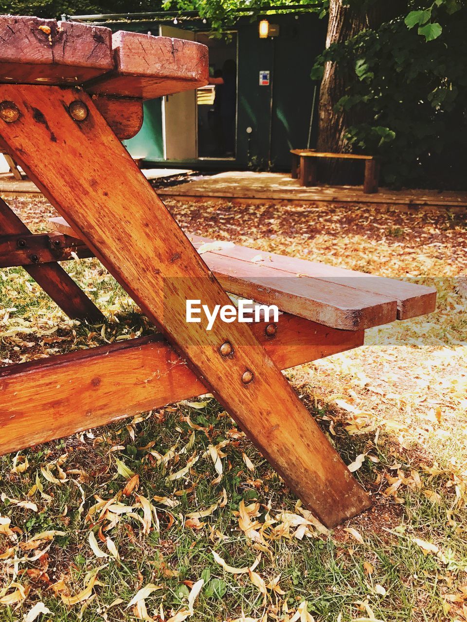 Close-up of wood table 