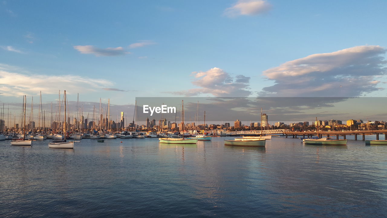 Sailboats in marina st. kilda, melbourne