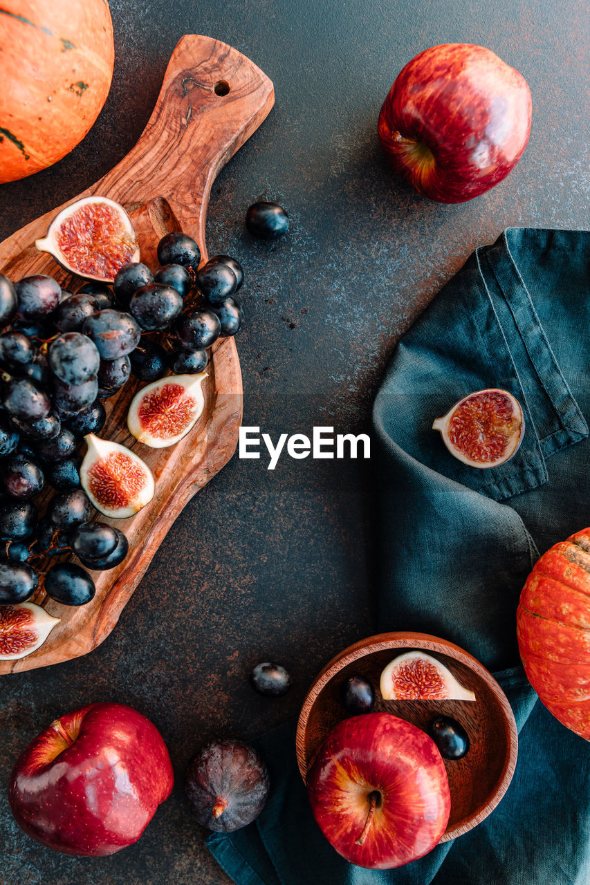 High angle view of fruit on table