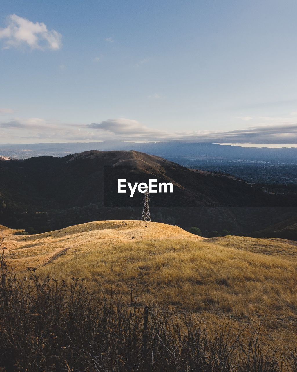 Scenic view of land against sky