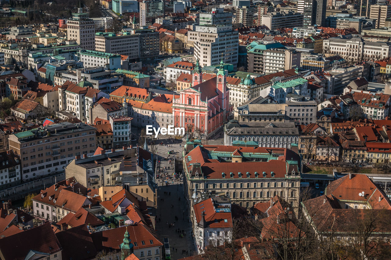 High angle view of cityscape