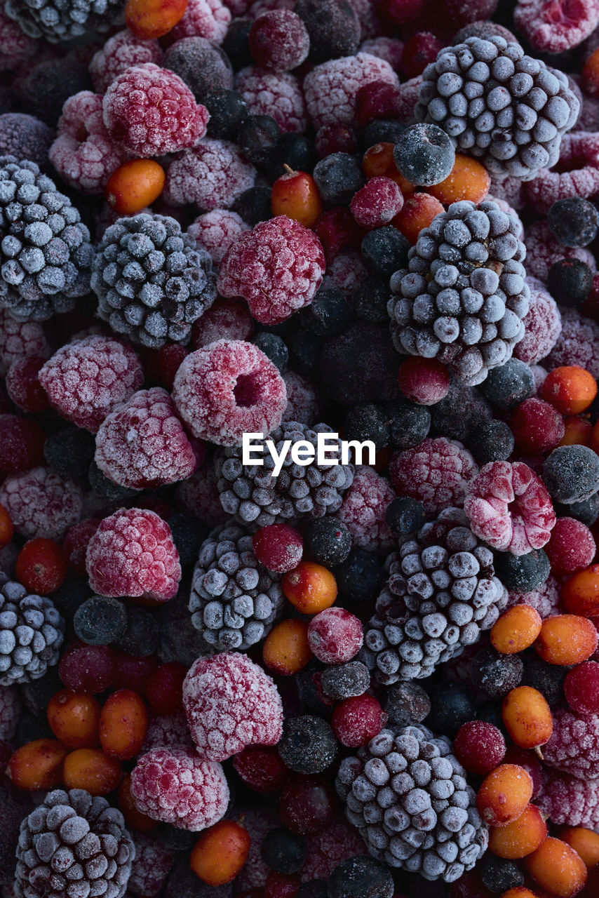 Frozen berries, full frame