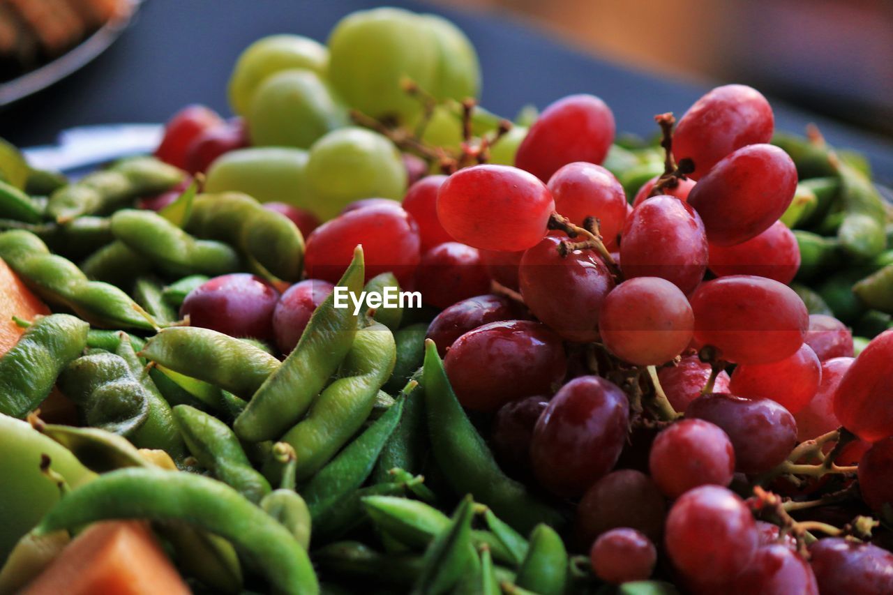 Close-up of fruits and vegetables for sale in market