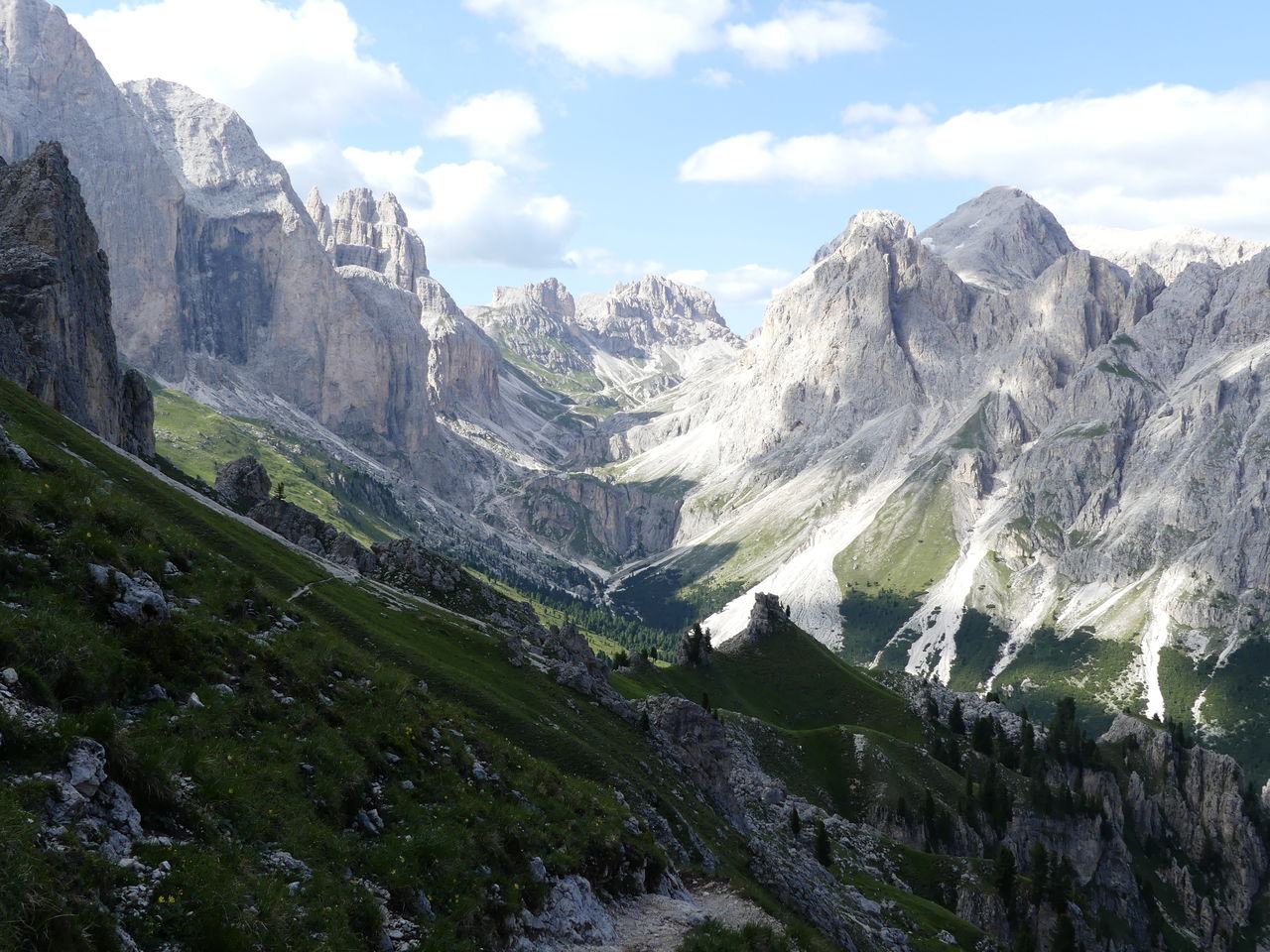 Scenic view of landscape and mountains against sky