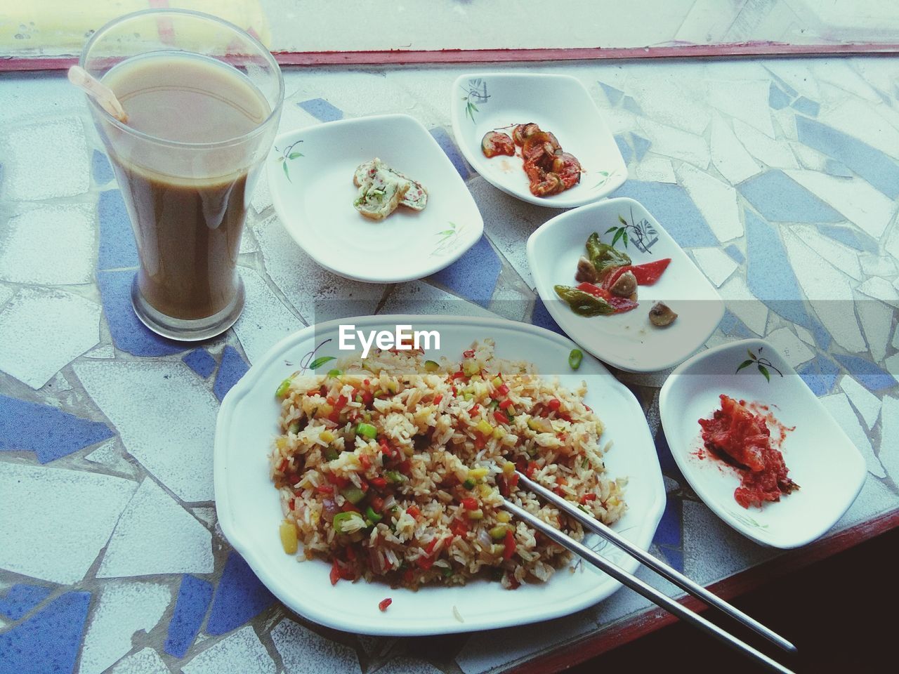 Close-up of korean food on table