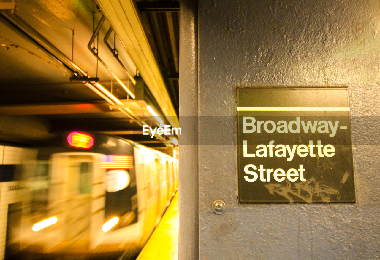 Information sign on railroad station