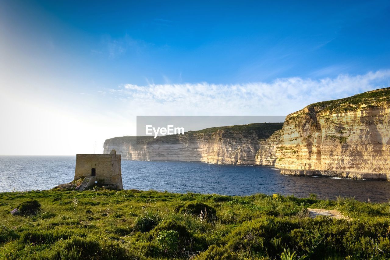 Scenic view of rocky coastline