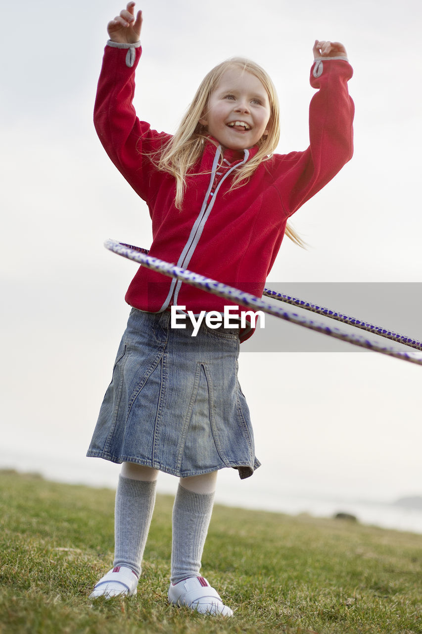 Girl with hula hoop